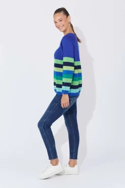 Haven Florida Stripe Jumper in Cobalt