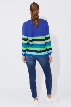 Haven Florida Stripe Jumper in Cobalt