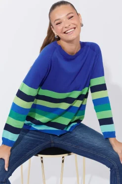 Haven Florida Stripe Jumper in Cobalt