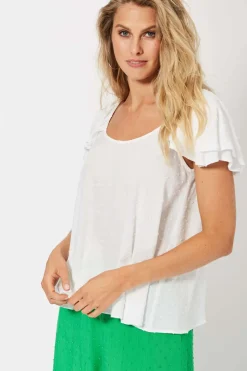 Haven Zanzibar Frill Top in Ecru