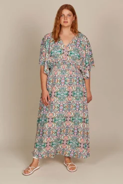 Isle of Mine Esme Button Dress in Lotus Fleuron