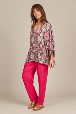 Isle of Mine Esme Relaxed Top in Olive Fleuron