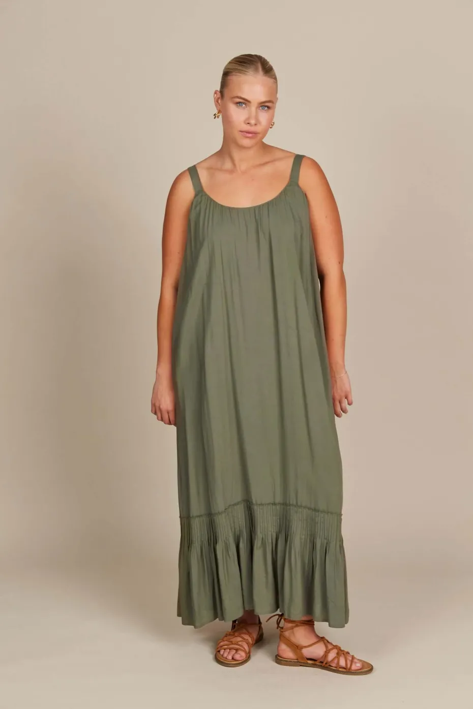 Isle of Mine Esme Tank Dress in Olive