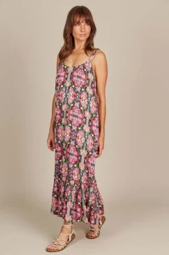 Isle of Mine Esme Tank Dress in Olive Fleuron