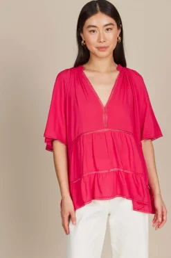 Isle of Mine Esme Top in Raspberry