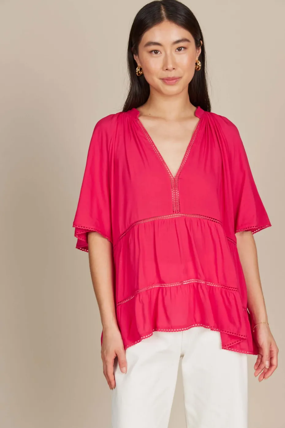 Isle of Mine Esme Top in Raspberry