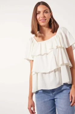 Isle of Mine Flora Tiered Top in Lotus