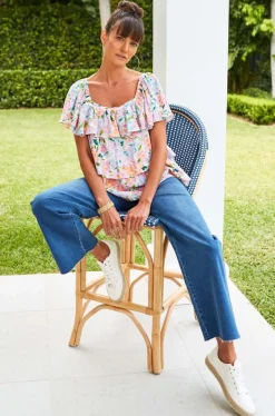 Isle of Mine Flora Tiered Top in Salt Hydrangea