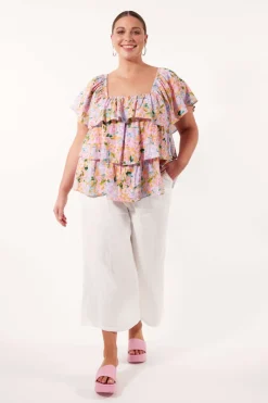 Isle of Mine Flora Tiered Top in Sunset Hydrangea