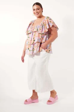 Isle of Mine Flora Tiered Top in Sunset Hydrangea