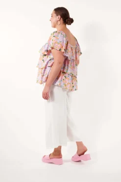 Isle of Mine Flora Tiered Top in Sunset Hydrangea