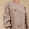 Isle of Mine Miru Flower Jumper in Taupe