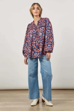 Isle of Mine Romance Blouse in Azure Bloom