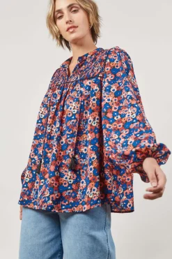 Isle of Mine Romance Blouse in Azure Bloom