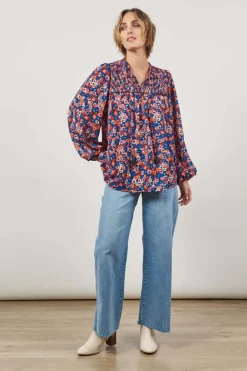 Isle of Mine Romance Blouse in Azure Bloom