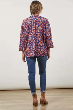 Isle of Mine Romance Ruffle Blouse in Azure Bloom