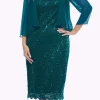 Jesse Harper Sequin Dress & Bolero in Emerald JH0097