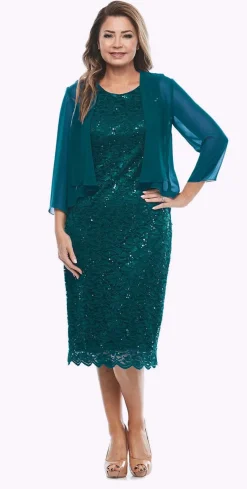 Jesse Harper Sequin Dress & Bolero in Emerald JH0097