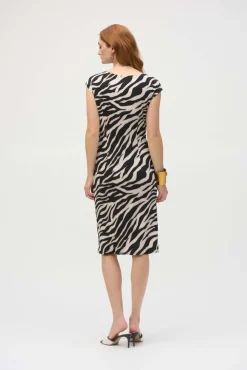 Joseph Ribkoff Animal Dress in Black Beige 252158