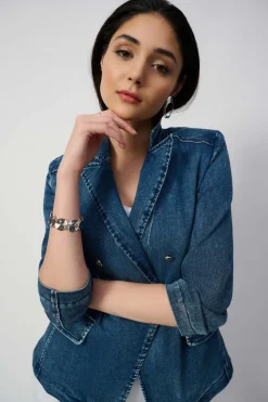 Joseph Ribkoff Blazer in Medium Blue Denim 251962