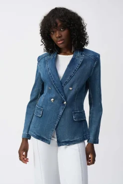 Joseph Ribkoff Blazer in Medium Blue Denim 251962