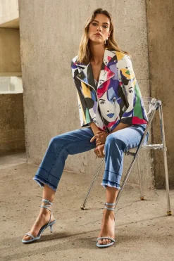 Joseph Ribkoff Crop Flare Jean in Vintage Blue Denim 251957