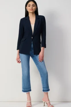 Joseph Ribkoff Crop Flare Jean in Vintage Blue Denim 251957