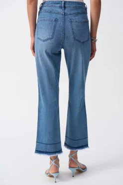 Joseph Ribkoff Crop Flare Jean in Vintage Blue Denim 251957