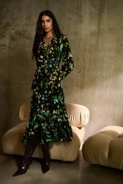 Joseph Ribkoff Georgette Maxi in Black Forest 243901X