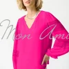 Joseph Ribkoff Georgette Top in Ultra Pink 242124