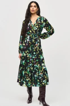 Joseph Ribkoff Georgette Maxi in Black Forest 243901X