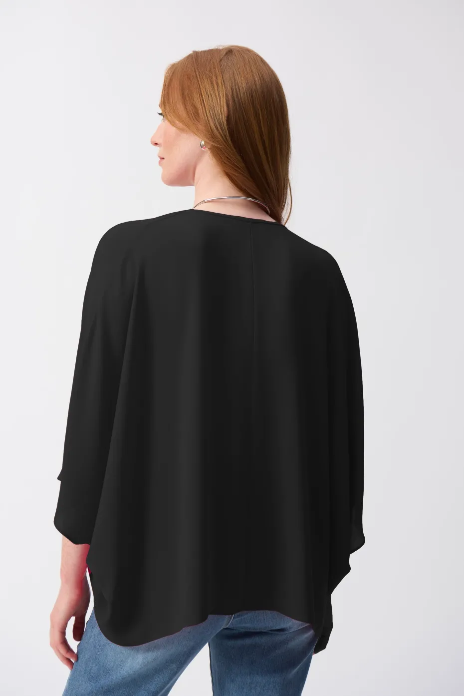 Joseph Ribkoff Georgette Boxy Top in Black 251026