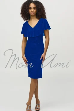 Joseph Ribkoff Lurex & Chiffon Dress in Royal Sapphire 244043