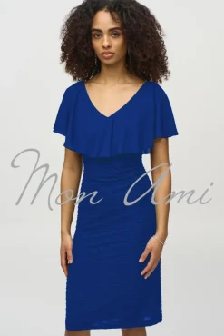 Joseph Ribkoff Lurex & Chiffon Dress in Royal Sapphire 244043