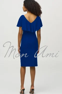 Joseph Ribkoff Lurex & Chiffon Dress in Royal Sapphire 244043