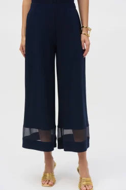 Joseph Ribkoff Mesh Culotte Pant in Midnight 252082