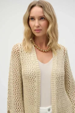 Joseph Ribkoff Metal Fibre Cardi in Gold 252904