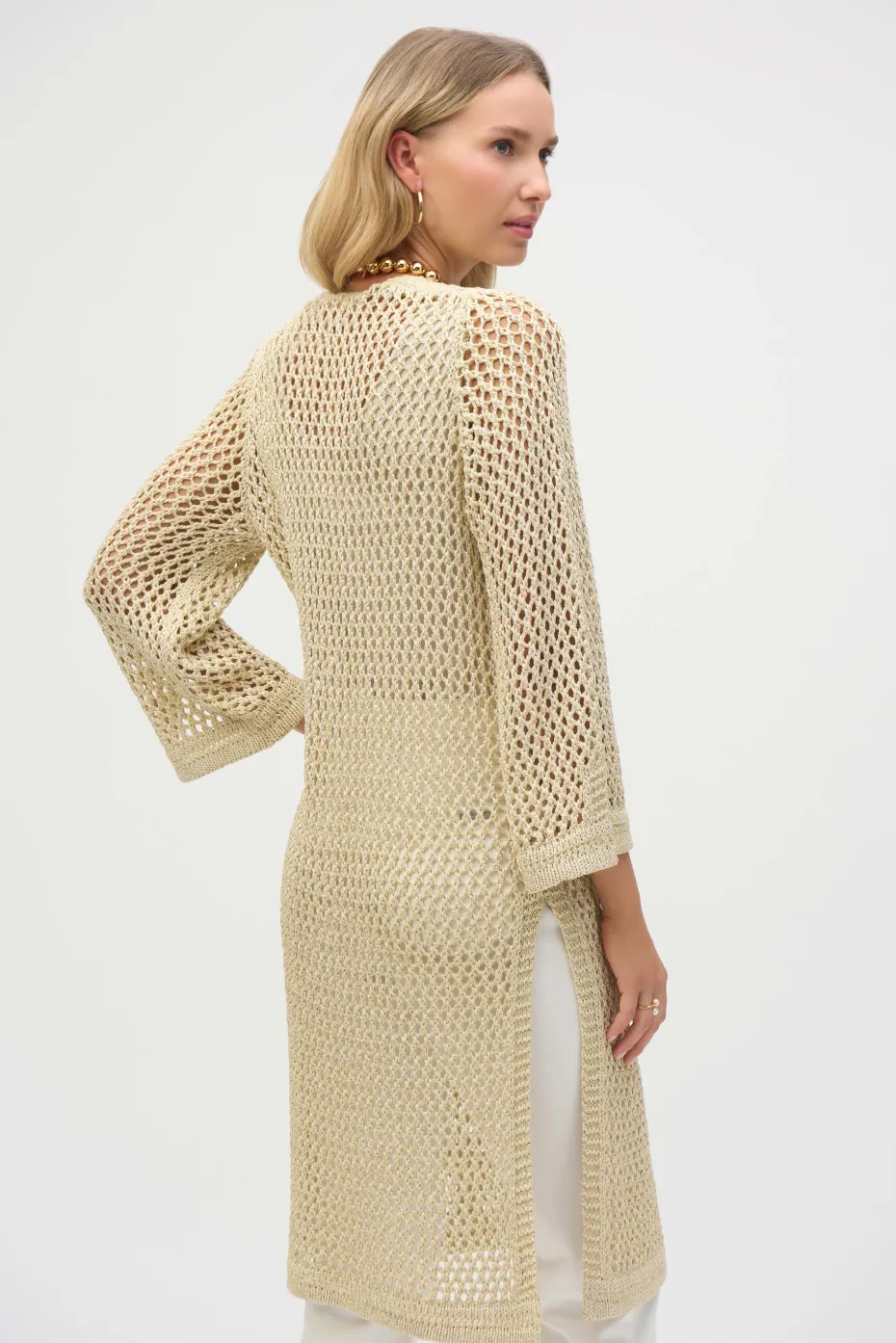 Joseph Ribkoff Metal Fibre Cardi in Gold 252904