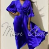 Joseph Ribkoff Pleated Satin Midi in Royal Sapphire 251903