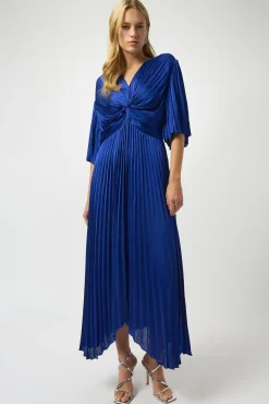 Joseph Ribkoff Pleated Satin Midi in Royal Sapphire 251903