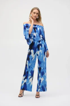 Joseph Ribkoff Pleated Top in Blue Vanilla 252227