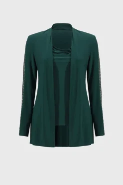 Joseph Ribkoff Rhinestone Mesh Set in Absolute Green 244170