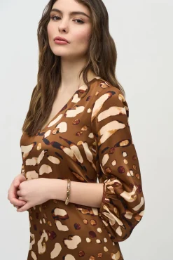 Joseph Ribkoff Satin Dress in Animal 244185