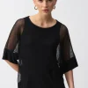 Joseph Ribkoff Silky Mesh Top in Black 251092