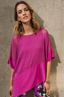 Joseph Ribkoff Silky Mesh Top in Purple Orchid 251092