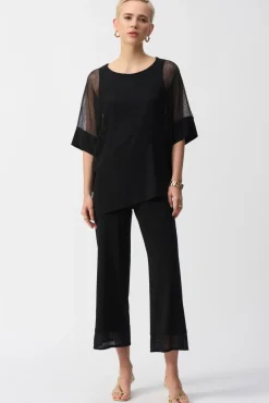 Joseph Ribkoff Silky Mesh Top in Black 251092