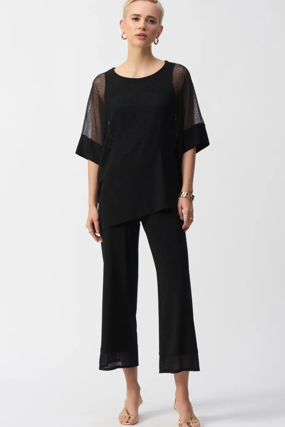 Joseph Ribkoff Silky Mesh Top in Black 251092
