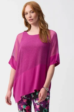 Joseph Ribkoff Silky Mesh Top in Purple Orchid 251092