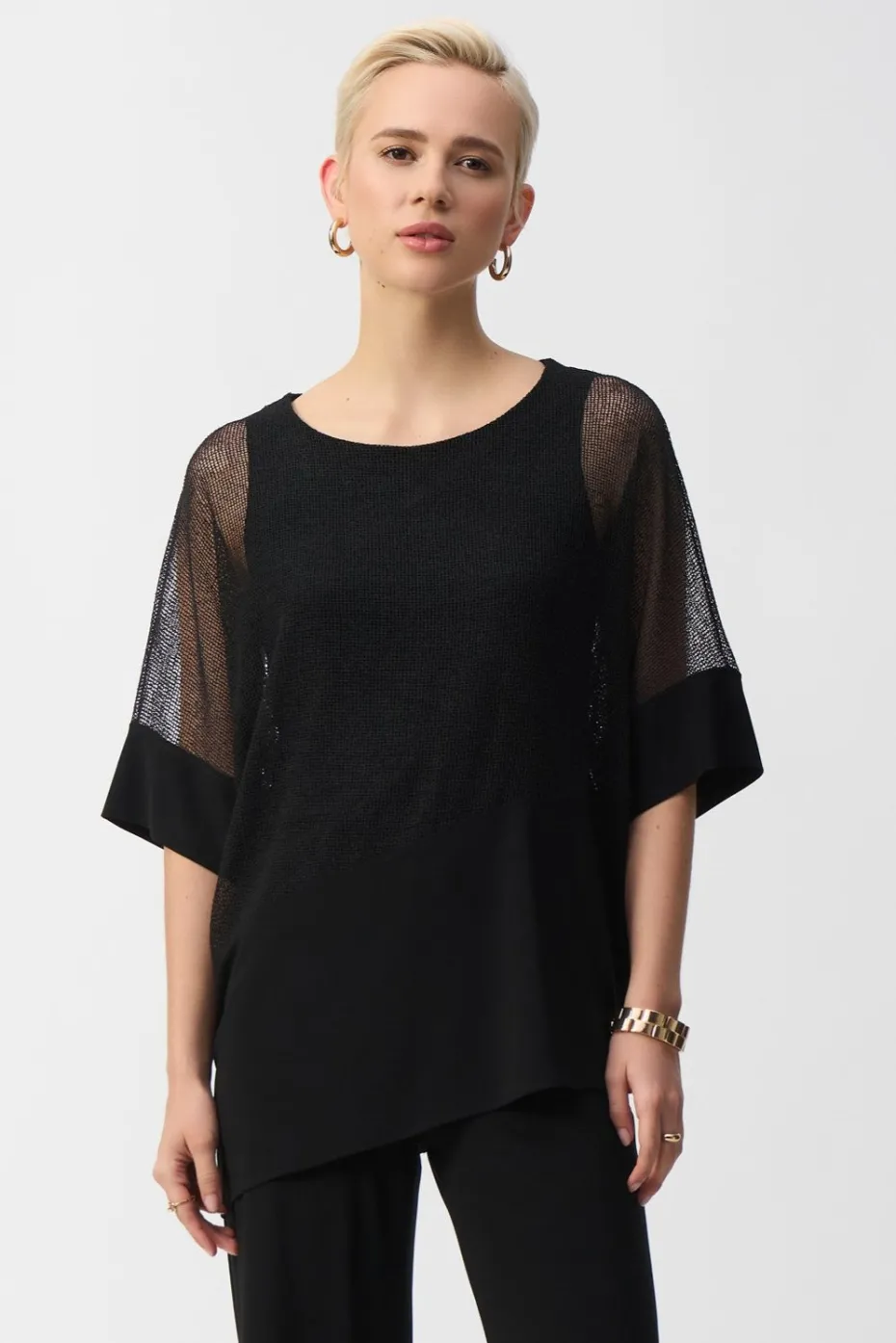 Joseph Ribkoff Silky Mesh Top in Black 251092