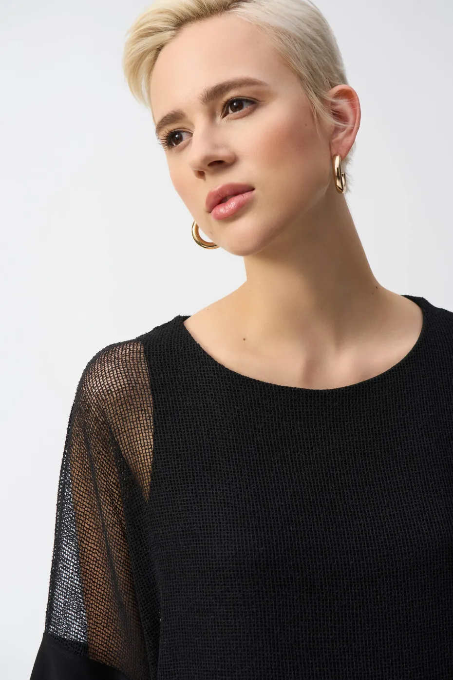 Joseph Ribkoff Silky Mesh Top in Black 251092